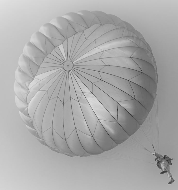 Round parachutes