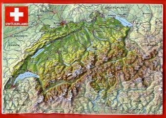 Schweiz Relief-Postkarte