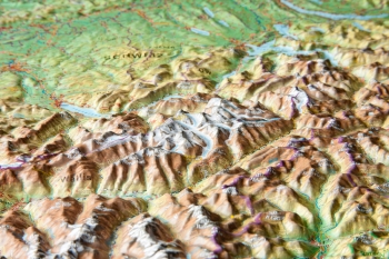 Reliefkarte 3D Schweiz groß