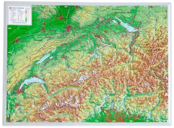 Reliefkarte 3D Schweiz klein