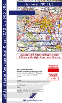 ICAO-Karte Hannover 2024 mit Nachttiefflugstrecken