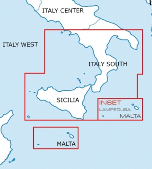 Rogersdata VFR Karte Italien Sd-Sizilien-Lampedusa-Malta 2024