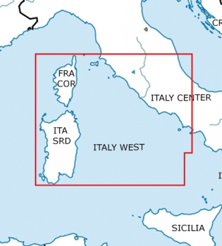 Rogersdata VFR Karte Italien West-Sardinien-Korsika 2024