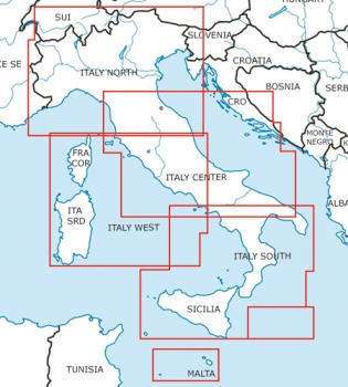 Rogersdata VFR Karte Italien West-Sardinien-Korsika 2024