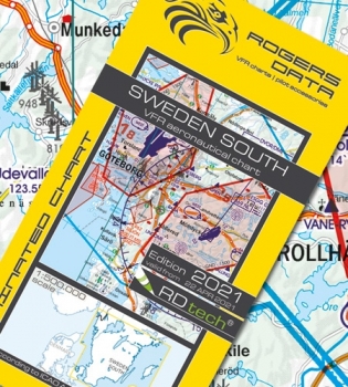 Rogersdata VFR Karte Sweden South  500k 2022