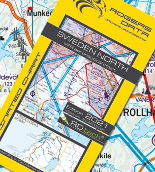 Rogersdata VFR Karte Sweden North  500k 2022