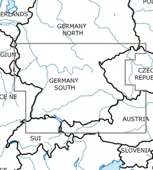 Rogersdata VFR Karte Deutschland Süd Wandkarte 2022