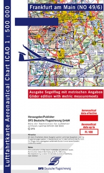 ICAO-Segelflugkarte Frankfurt 2023 Papier