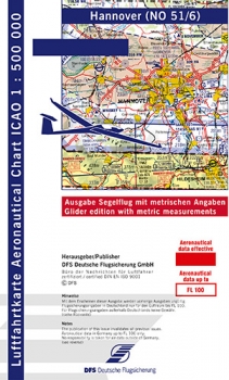 ICAO-Segelflugkarte Hannover 2024 Folie