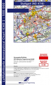 ICAO-Motorflugkarte Stuttgart 2023 Papier