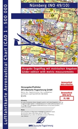 ICAO-Segelflugkarte Nürnberg 2025 Folie