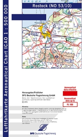 ICAO-Motorflugkarte Rostock 2025 Folie