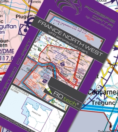 Rogersdata VFR Karte Frankreich Nord West 500k 2025