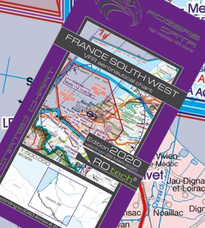 Rogersdata VFR Karte Frankreich Süd West 500k 2025