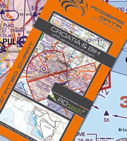 Rogersdata VFR Karte Kroatien & Bosnien Herzegowina -500k 2025