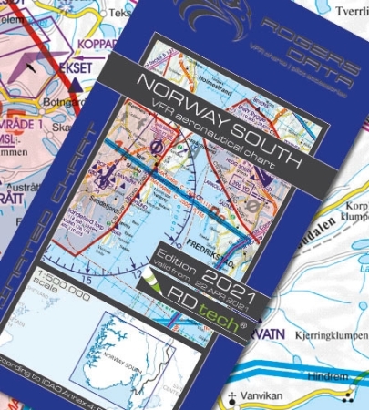 Rogersdata VFR Karte Norwegen Süd 500k 2025