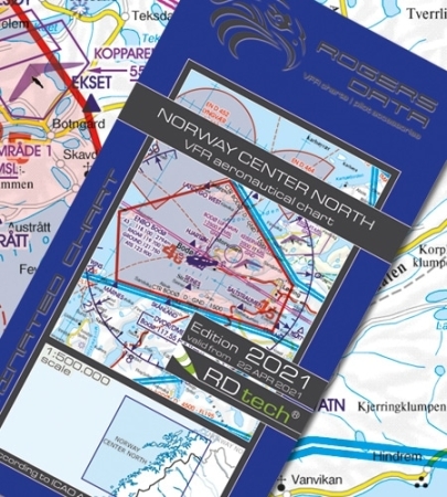 Rogersdata VFR Karte Norwegen Zentrum Nord 500k 2024