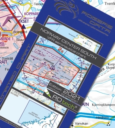 Rogersdata VFR Karte Norwegen Zentrum Süd 500k 2025