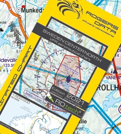 Rogersdata VFR Karte Schweden Zentrum Nord 500k 2025