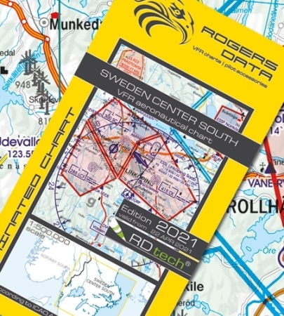 Rogersdata VFR Karte Schweden Zentrum Süd 500k 2025