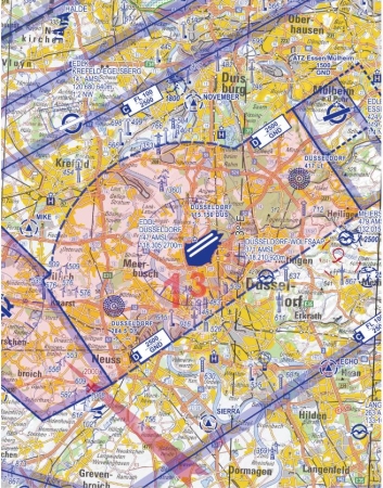 Aeronautical Area Chart Motorflug 2025 Rhein-Ruhr Papier gefaltet