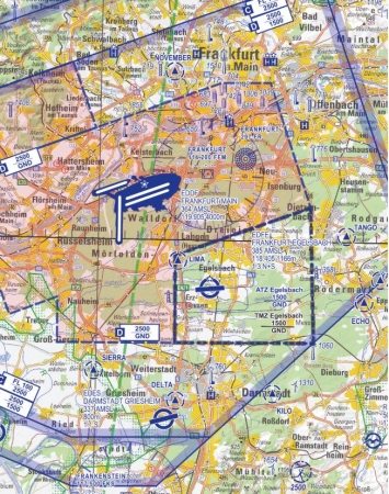 Aeronautical Area Chart Motorflug 2025 Rhein-Main Papier gefaltet