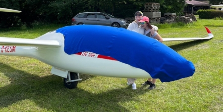 Haubenbezug Staubschutz Blau Doppelsitzer