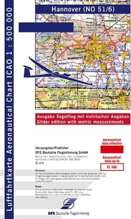 ICAO-Segelflugkarte Hannover 2026 Papier Version