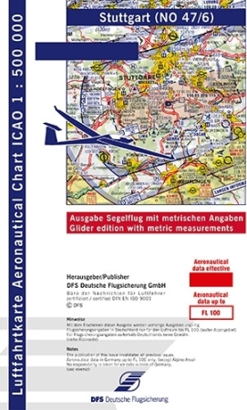 ICAO-Segelflugkarte Stuttgart 2026 Papier Version