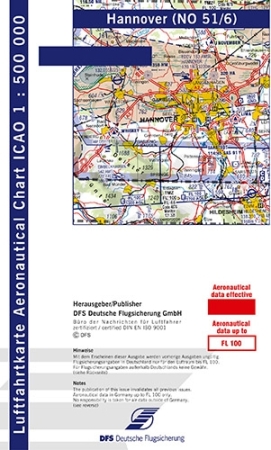 ICAO-Motorflugkarte Hannover 2026 Papier