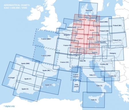 Satz ICAO-Motorflugkarten D 2026 Folie