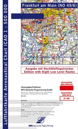 ICAO-Karte Frankfurt 2026 mit Nachttiefflugstrecken