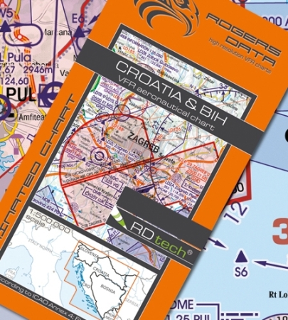 Rogersdata VFR Karte Kroatien & Bosnien Herzegowina -500k 2026 Rogersdata VFR Karte Kroatien & Bosnien Herzegowina -500k 2026