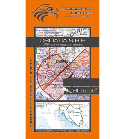 Rogersdata VFR Karte Kroatien & Bosnien Herzegowina -500k 2026