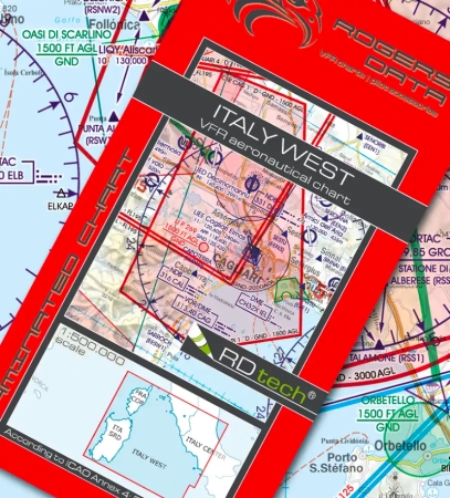 Rogersdata VFR Karte Italien West-Sardinien-Korsika 2026 Rogersdata VFR Karte Italien West-Sardinien-Korsika 2026