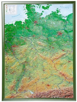 Reliefkarte 3D Deutschland klein