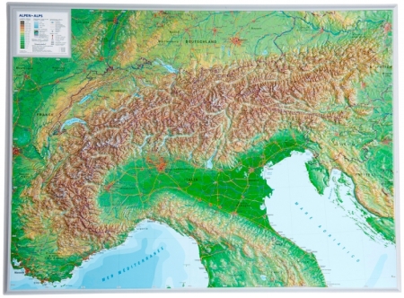 Contour map alps small