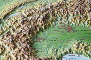 Reliefkarte 3D Alpen groß