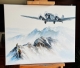 Originalgemälde JU52 über den Alpen
