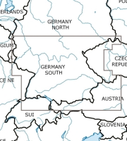 Rogersdata VFR Karte Deutschland Süd Wandkarte 2023
