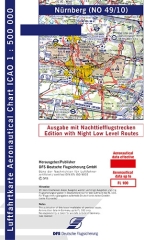 ICAO-Karte Nürnberg 2026 mit Nachttiefflugstrecken