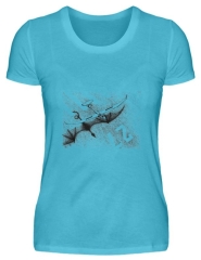 T-Shirt Drache / Segelflieger Damen Größe XL Farbe türkis