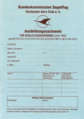 Ausbildungsnachweis Segelflugzeugfhrer